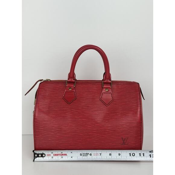 Louis Vuitton Epi Speedy 25 Handbag Castillan Red Leather - Picture 11 of 16